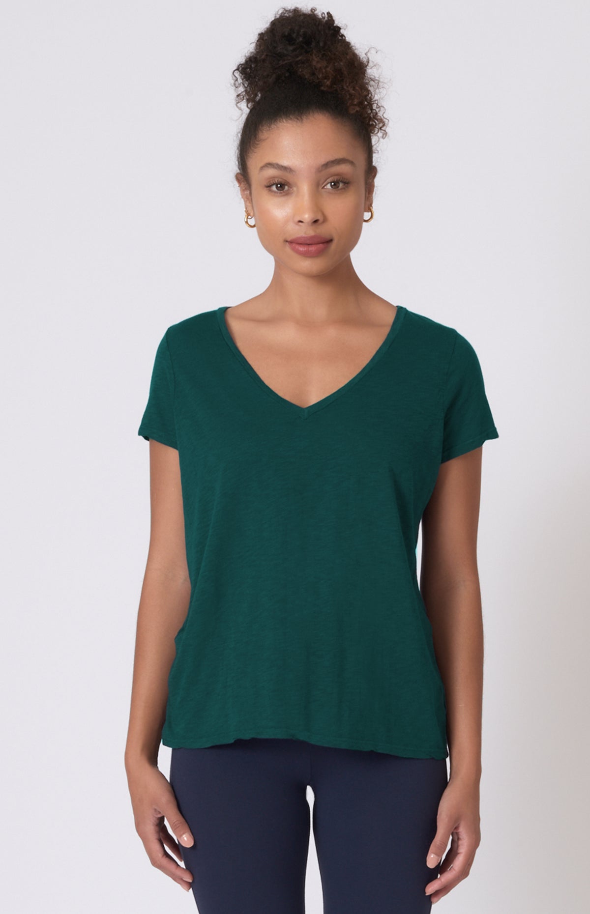 Slub Mindful V-Tee ~ Emerald Sea