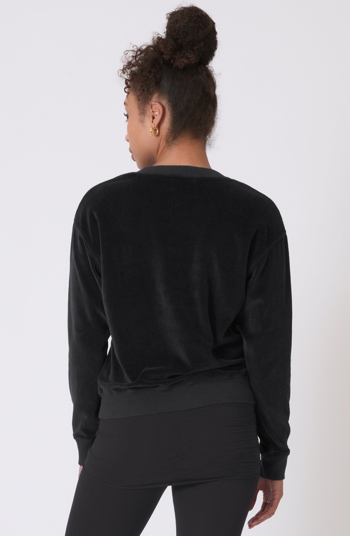 Velour V Neck Sutra Sweatshirt ~ Shadow