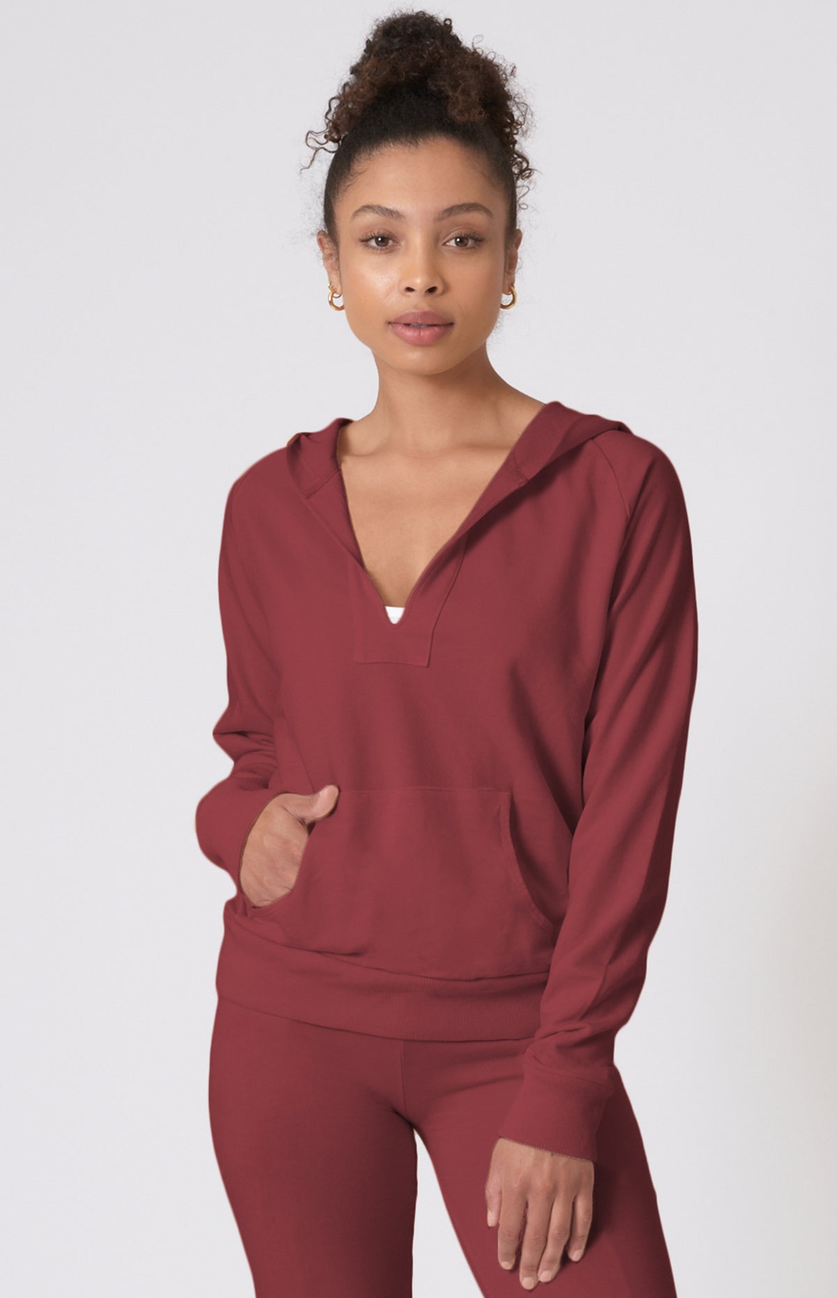 Deep Vee Surf Hoodie ~Poppy