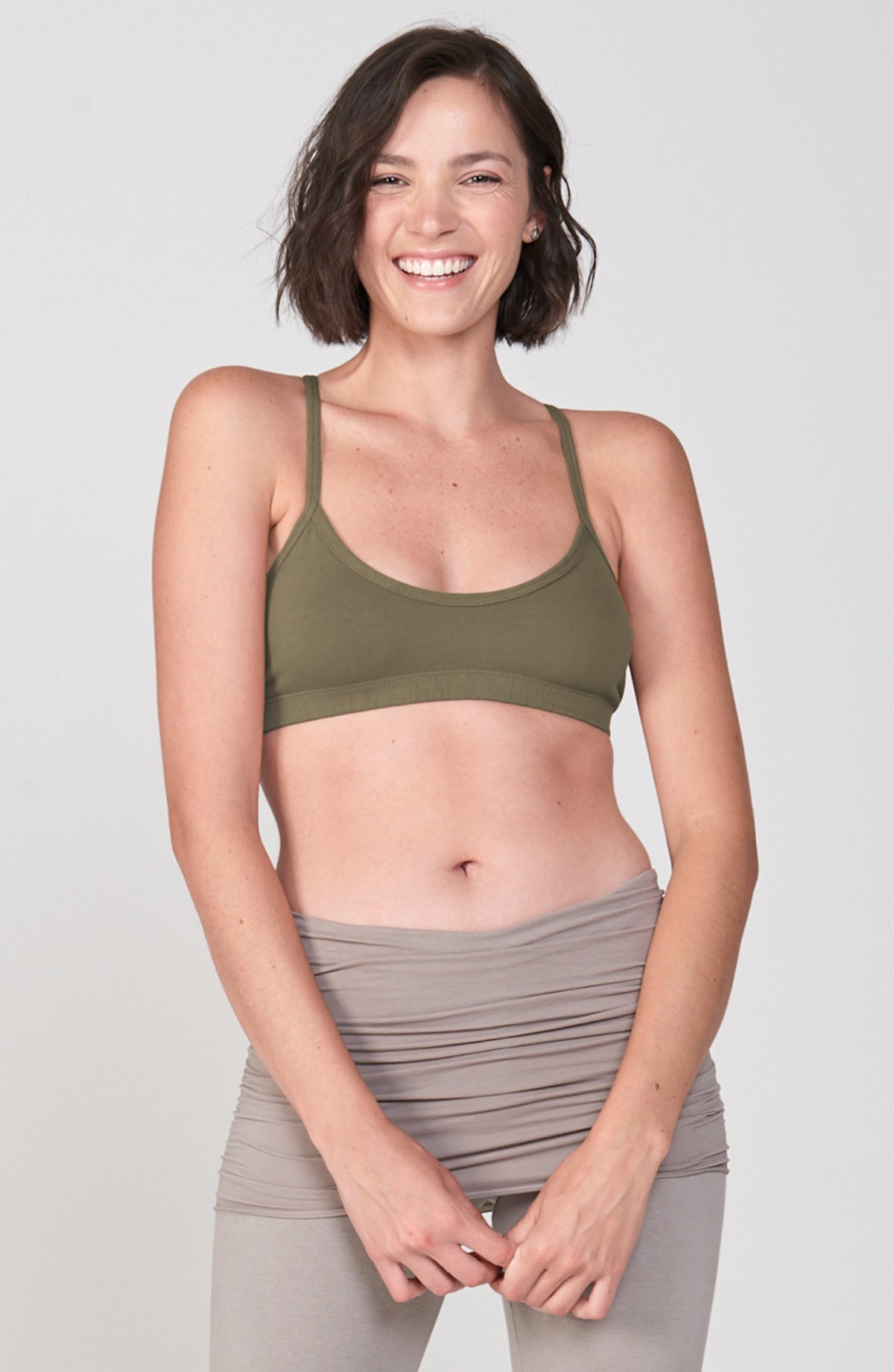 Strappy Hatha Bralette ~ Smokey Olive