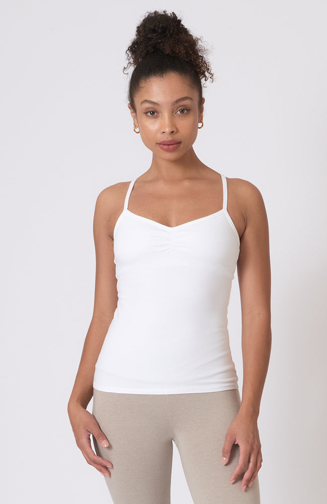 Criss Cross Practice Cami - White