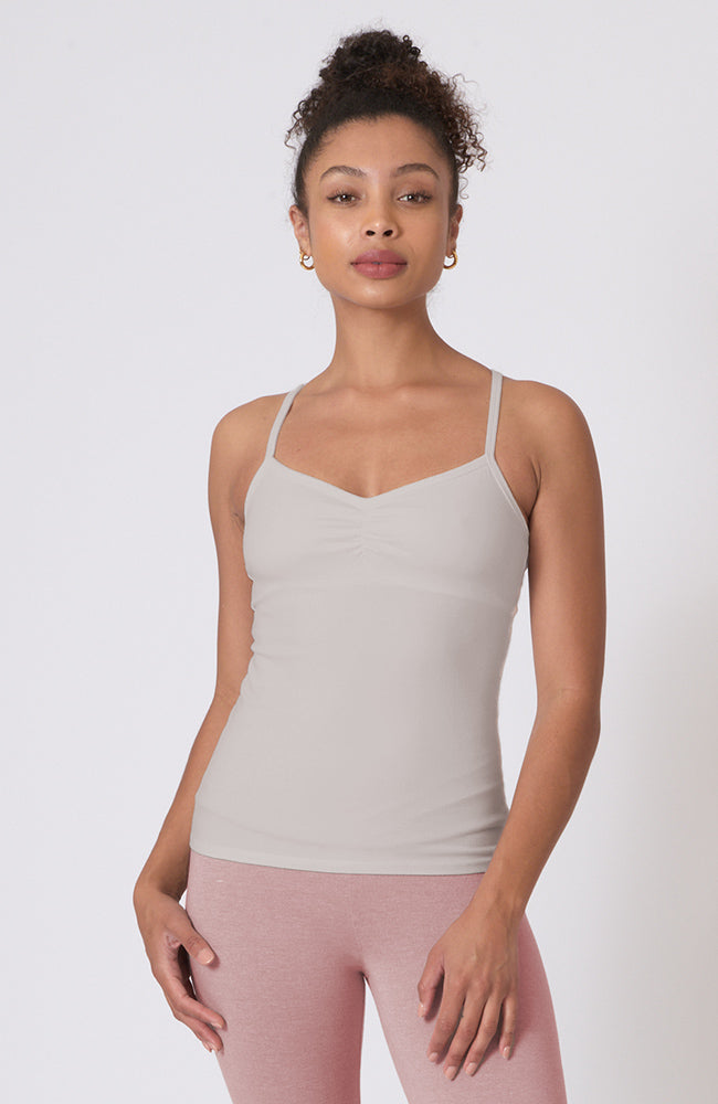 Criss Cross Practice Cami ~ Stone