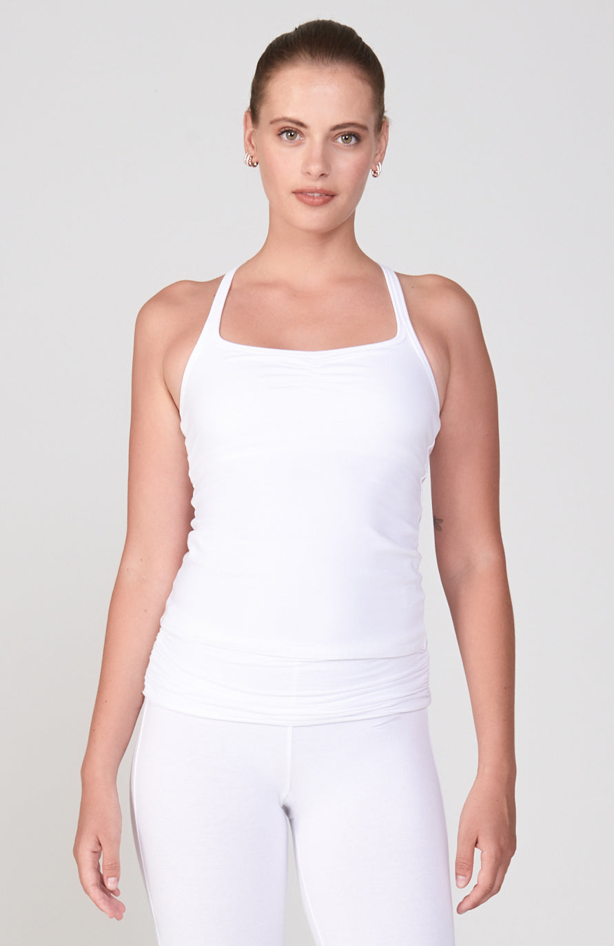 Slim RacerbackVinyasa Cami ~White