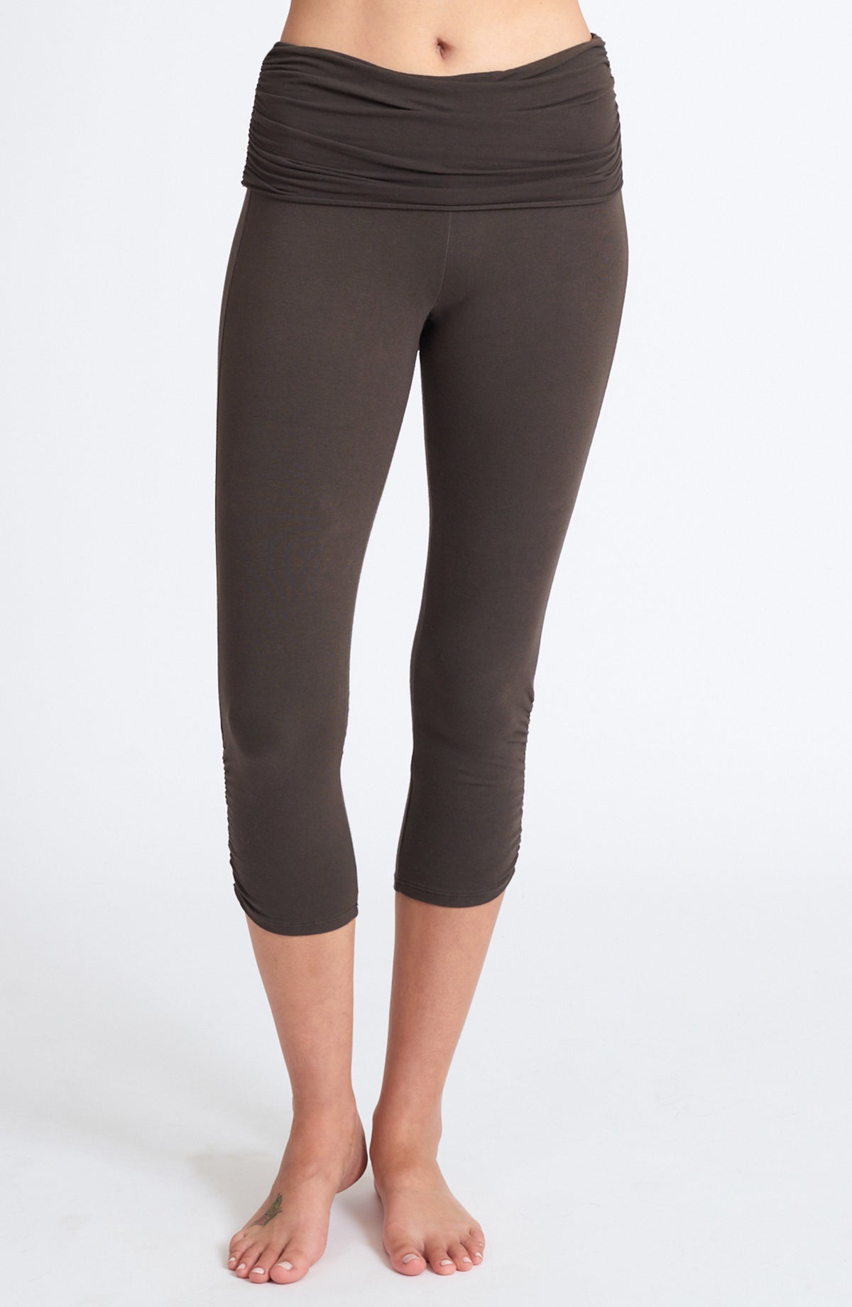 Shirred Ahimsa Capri ~ Espresso