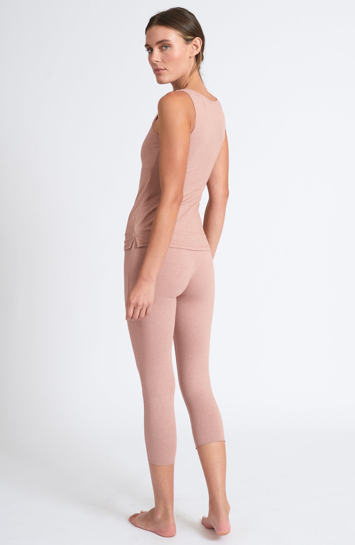 Double Waist Pose Capri ~Muted Clay