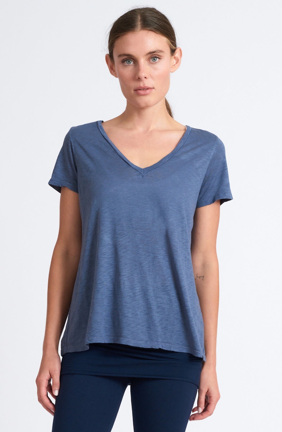 Slub Mindful V-Tee ~Denim Blue