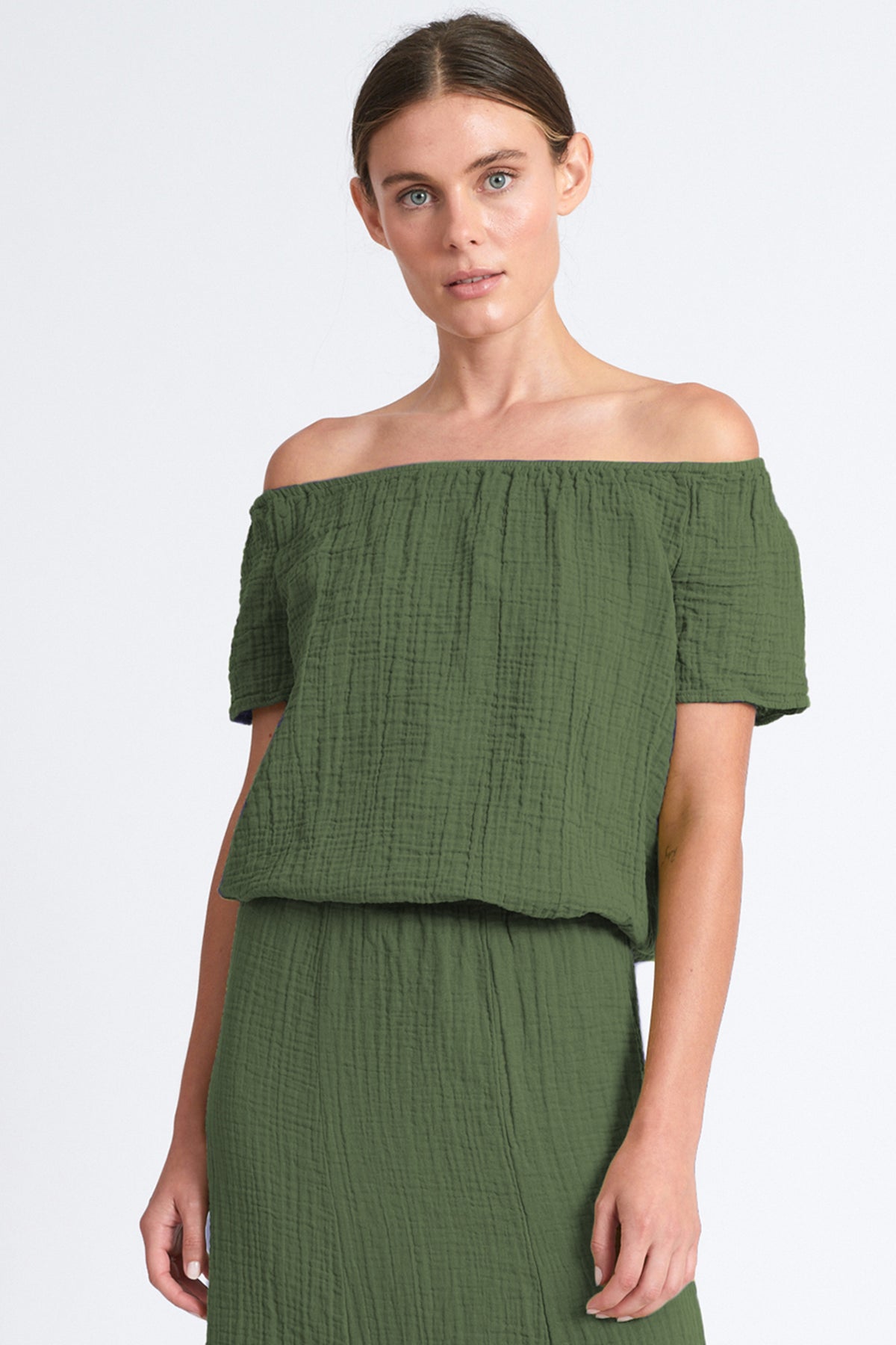 Gauze Off-the- Shoulder Top ~ Meadow