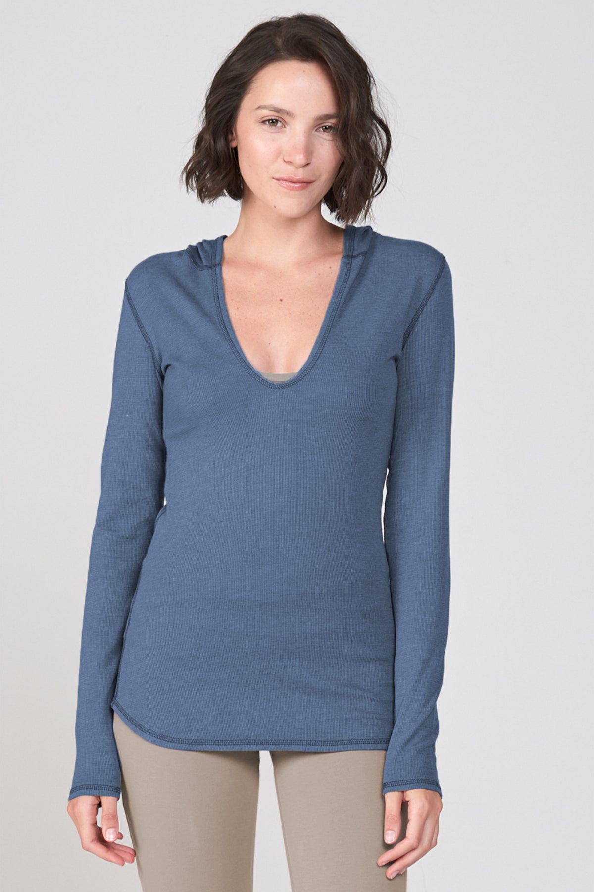 Essential Deep Scoop Hoodie ~ Denim