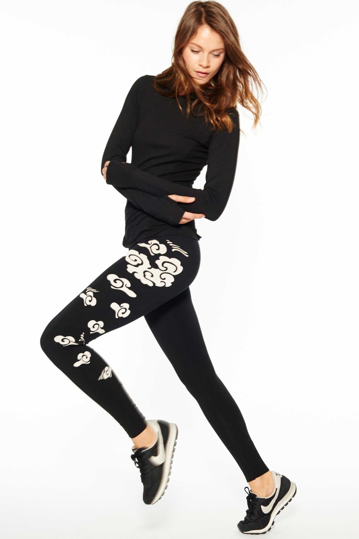 High or Low Waisted Hatha Legging ~ Tibetan Clouds