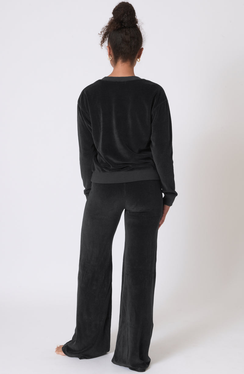 Sutra Flare Velour Pant ~ Shadow