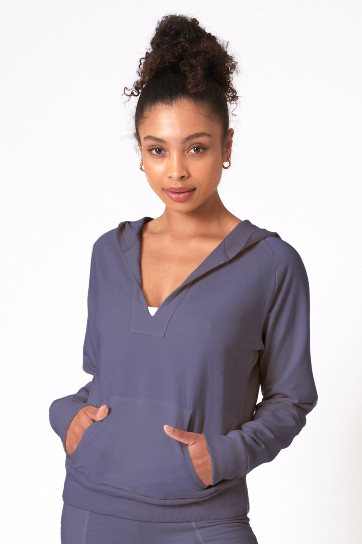 Deep Vee Surf Hoodie ~ Violet Blue