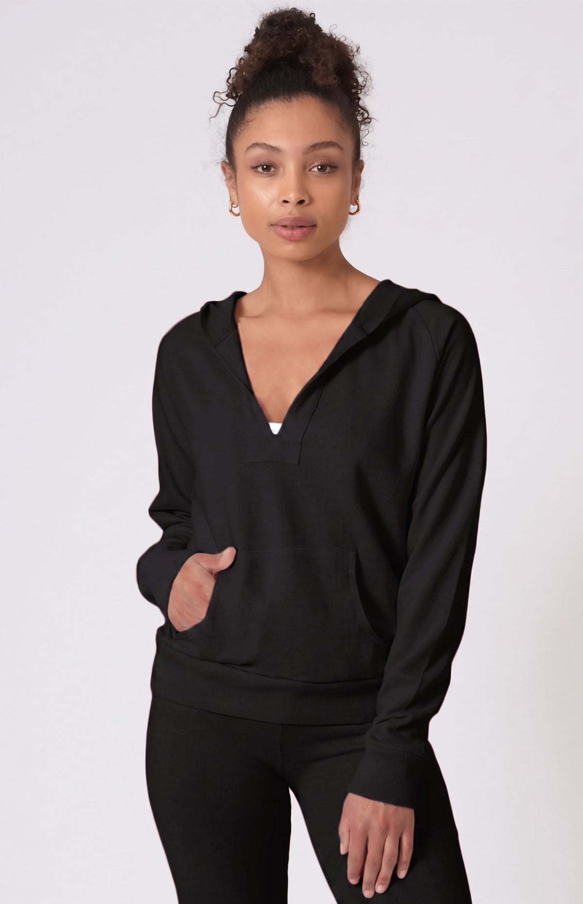 Deep Vee Surf Hoodie ~ Black