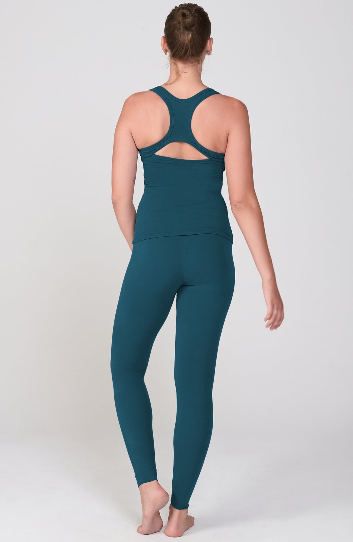 Sueded High Waisted Hatha Legging ~ Peacock Blue