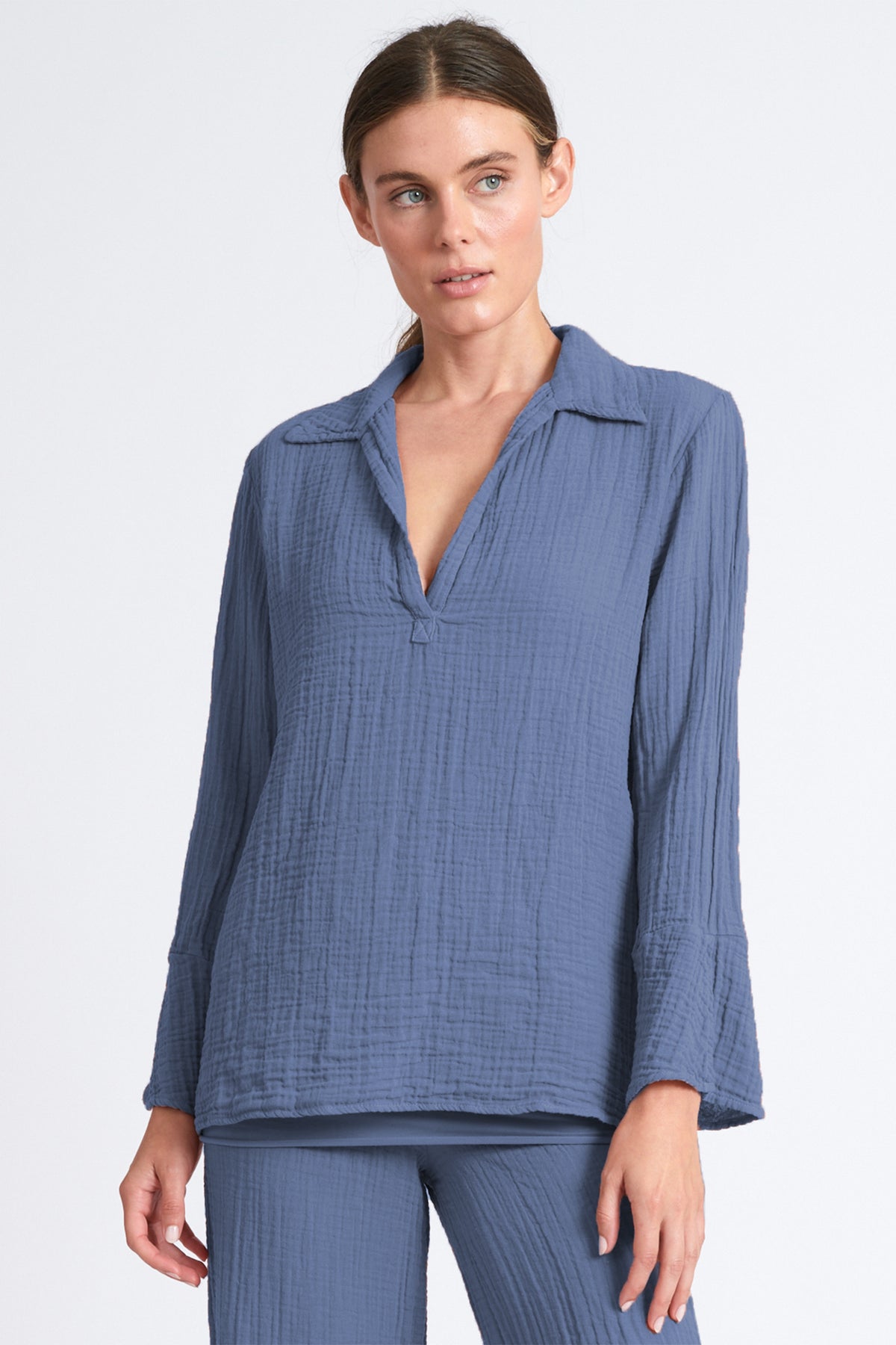 Gauze Paradise Blouse ~ Denim