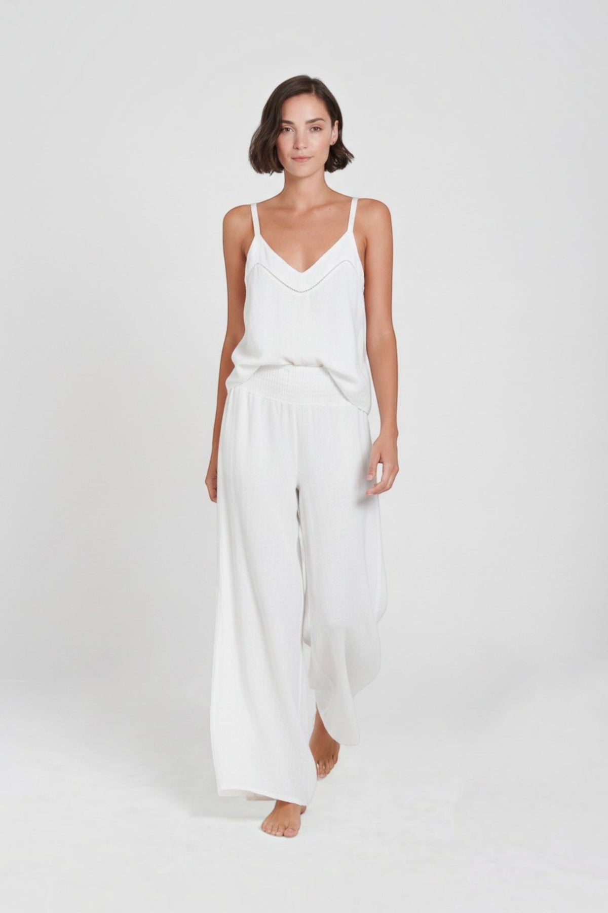 Linen Nomad Palazzo Pant ~ Seashell