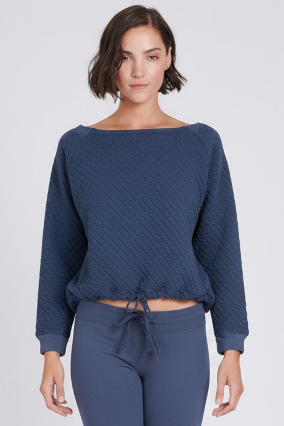 Quilted Bateau Sweatshirt~ Denim