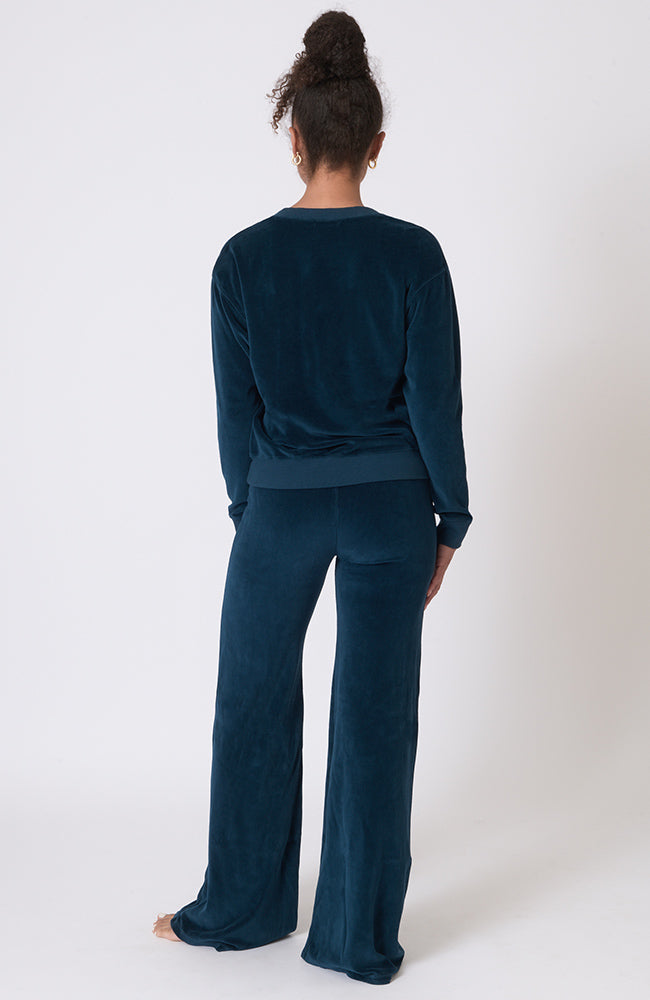 Sutra Flare Velour Pant ~ Peacock