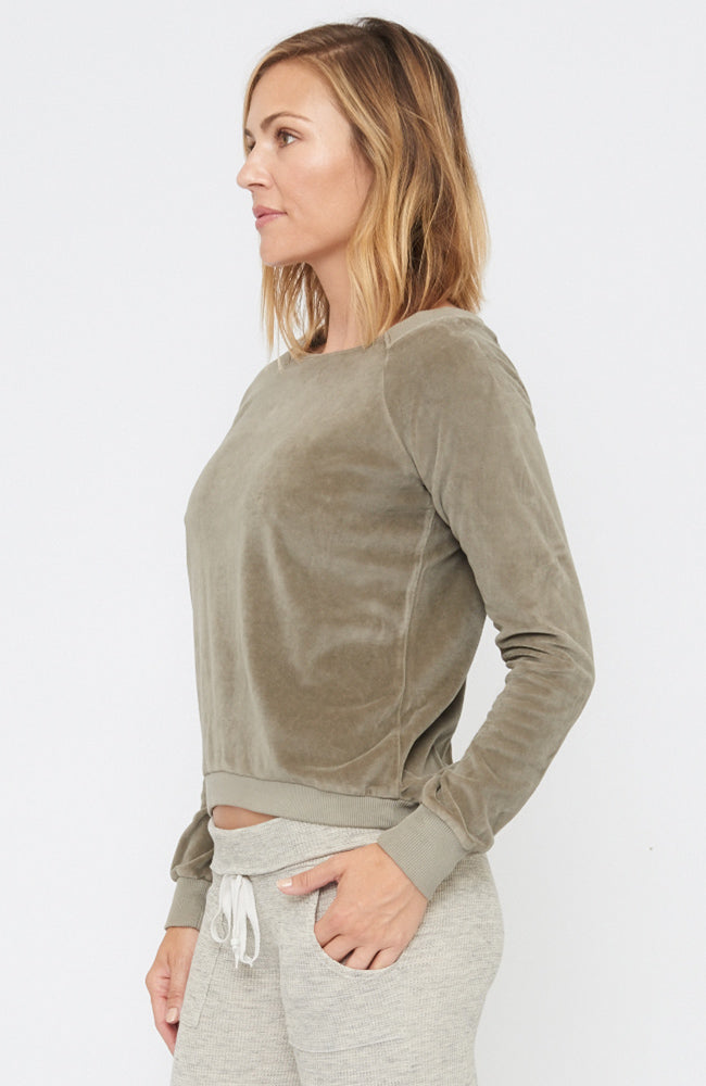 Velour Wanderer Sweatshirt ~ Sand Dune